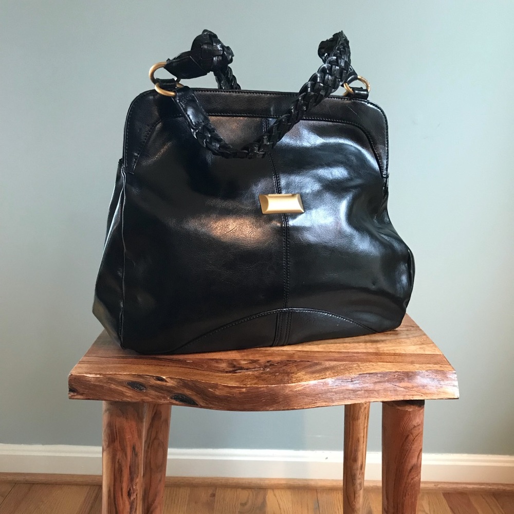 Latico Black Leather Hobo Bag